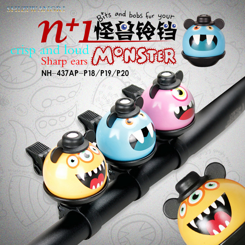 Új Monster csengő kerékpár kürt robogók kreatív rajzfilm kerékpár csengő magas decibel lovaglás összecsukható kerékpár mountain bike kiegészítők