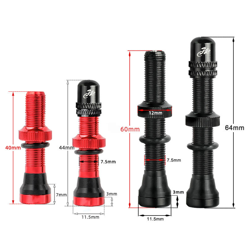 Deemount 2PCS Schrader A/V vārsti 40/60mm CNC mehāniski anodēts nipelis MTB šosejas velosipēdu bezkameru diskiem