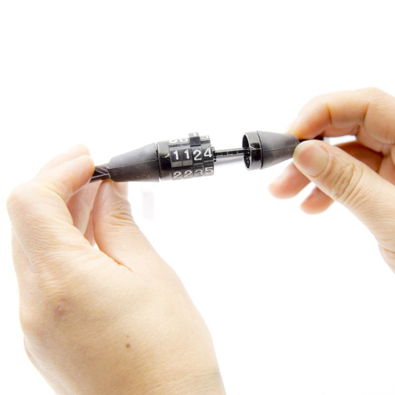 Jauna koda parole Velosipēda kombinētā slēdzene Velosipēda kabeļa slēdzene Stingra drošības kodēta tērauda vadu velosipēda drošības slēdzene