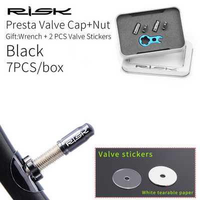 RISK dviračio „Presta“ vožtuvo dangtelis Ti titano lydinio plento dviratis „Schrader“ vožtuvu padengtas apsauginis prancūziškas padangas, atsparus dulkėms
