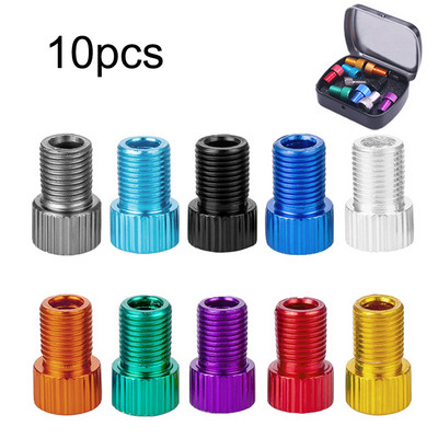 10db alumínium ötvözet kerékpárszelep-adapter készlet amerikaiból Presta átalakítóba kerékpáros légkompresszor szivattyúcső kerékpáros tartozékok