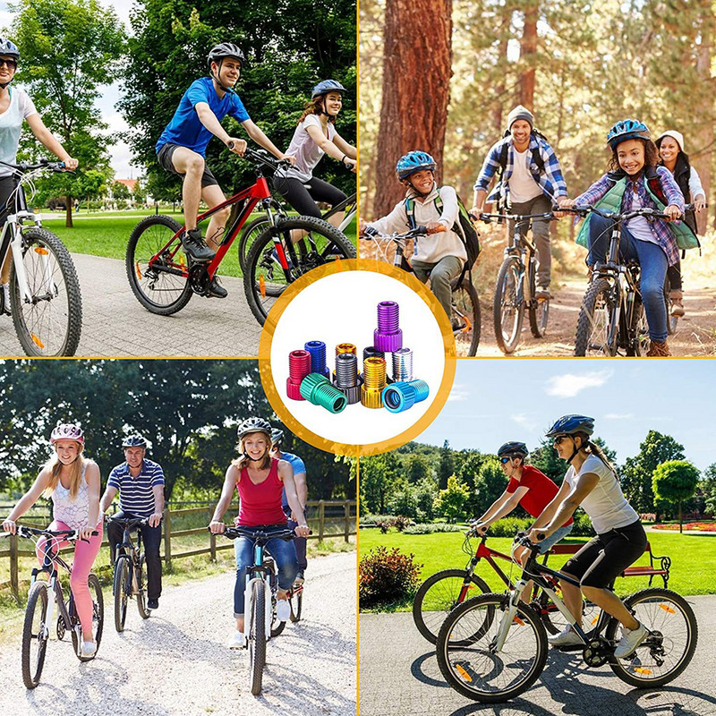 10db alumínium ötvözet kerékpárszelep-adapter készlet amerikaiból Presta átalakítóba kerékpáros légkompresszor szivattyúcső kerékpáros tartozékok
