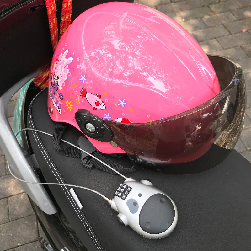 Slaptažodžio šalmo spyna su plieniniu kabeliu pakabinama spyna Dviratis nuo vagystės Mini Burglar Kick Motorolerio priedai motociklams, MTB