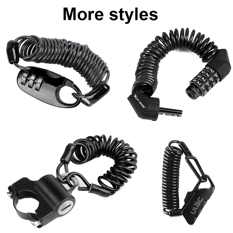 Slaptažodžio šalmo spyna su plieniniu kabeliu pakabinama spyna Dviratis nuo vagystės Mini Burglar Kick Motorolerio priedai motociklams, MTB