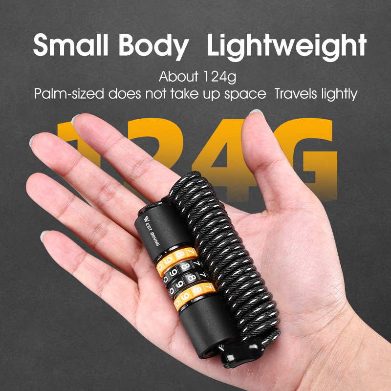 WEST BIKING Jalgratta lukk Kaasaskantav turvaparool Kiivri lukk Teraskaabel Traat Turvalukk Maastikuratta seljakoti lukk