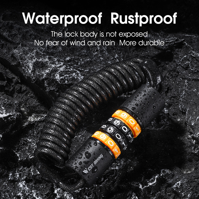 WEST BIKING Jalgratta lukk Kaasaskantav turvaparool Kiivri lukk Teraskaabel Traat Turvalukk Maastikuratta seljakoti lukk