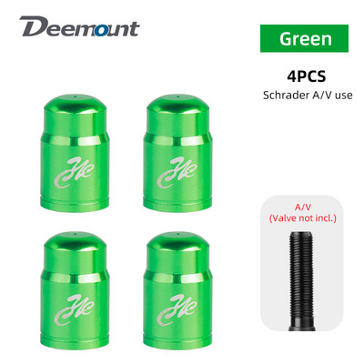 Deemount 4PCS Schrader vagy Presta bicikli szelep szelep ötvözet fedél Opcionális A/VF/V Könnyű erózió rusztikus mentes
