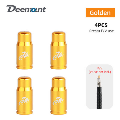 Deemount 4PCS Schrader vagy Presta bicikli szelep szelep ötvözet fedél Opcionális A/VF/V Könnyű erózió rusztikus mentes