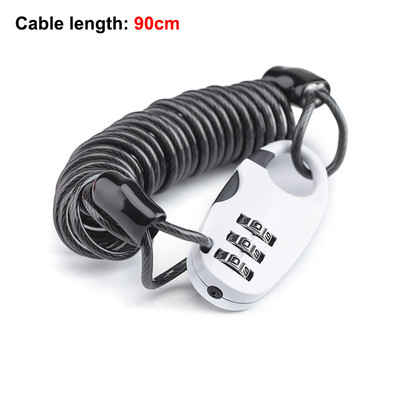 ROCKBROS Blocare cască nouă Cablu antifurt Cod 3 cifre Dulapul ușii Motocicletă Blocare portabilă cu parolă Accesorii pentru biciclete