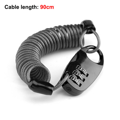 ROCKBROS Blocare cască nouă Cablu antifurt Cod 3 cifre Dulapul ușii Motocicletă Blocare portabilă cu parolă Accesorii pentru biciclete