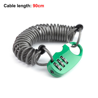 ROCKBROS Blocare cască nouă Cablu antifurt Cod 3 cifre Dulapul ușii Motocicletă Blocare portabilă cu parolă Accesorii pentru biciclete