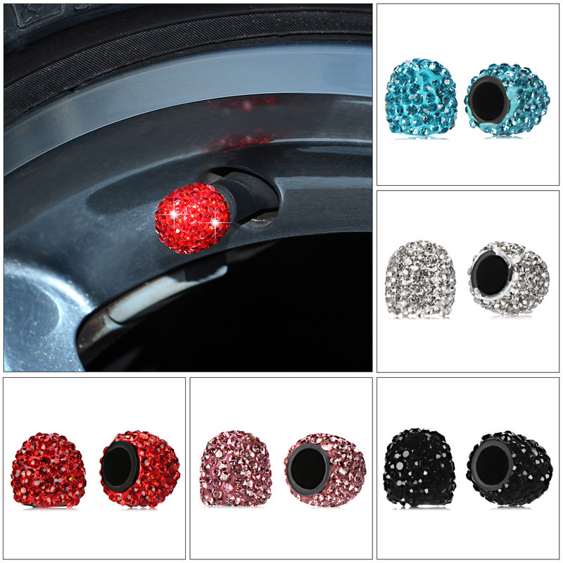 4db/szett Bling Crystal autógumi szelepsapkák gyémánt csillogó porálló kerékszelep sapkák autós kiegészítő női autós bábu dekor