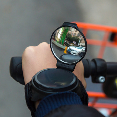 Oglindă retrovizoare pentru bicicletă, retroreflector convex rotativ la 360 de grade, curea pentru încheietura mâinii pentru ciclism, oglindă retrovizoare Accesorii pentru biciclete