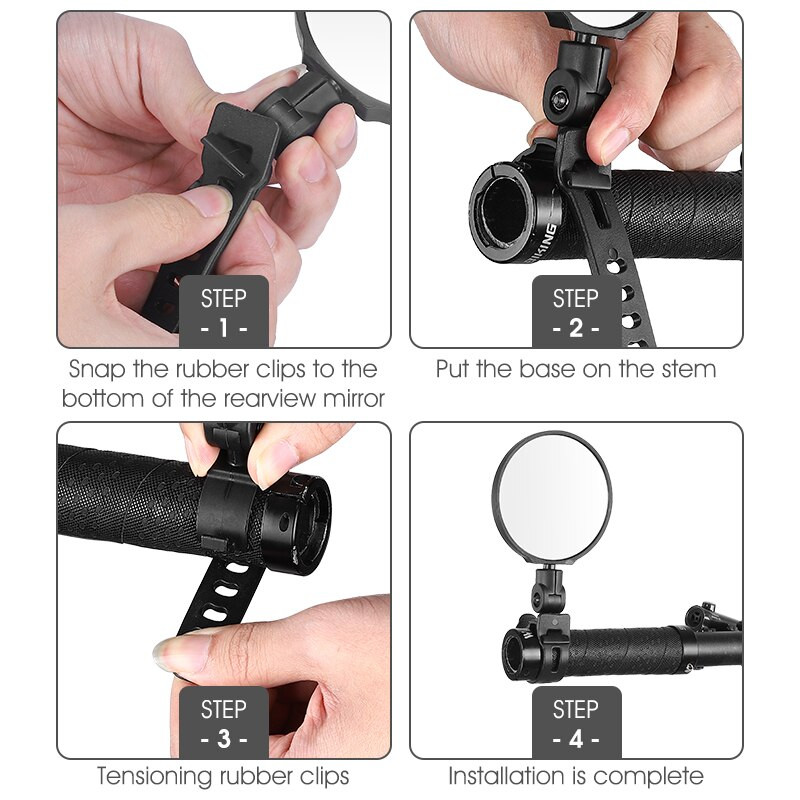 WEST BIKING Universaalne jalgratta tahavaatepeegel 360 kraadi reguleeritav tahavaatepeegel Jalgrattasõidutarvikud Jalgratta juhtraua peeglid