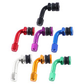 2 бр. Вентили за гуми на мотоциклетни колела Капачка на стеблото Въздушен капак 90 градуса CNC Алуминиева сплав Универсални безкамерни стъбла на клапани