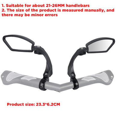 Reguliuojamas kalnų dviračio galinio vaizdo veidrodis Kvadratinis galinio vaizdo veidrodis elektrinės transporto priemonės atšvaitas plataus kampo išgaubtas veidrodžio atšvaitas