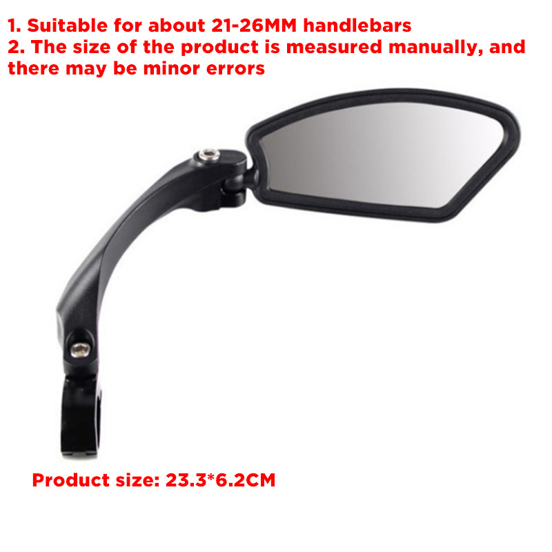 Reguliuojamas kalnų dviračio galinio vaizdo veidrodis Kvadratinis galinio vaizdo veidrodis elektrinės transporto priemonės atšvaitas plataus kampo išgaubtas veidrodžio atšvaitas