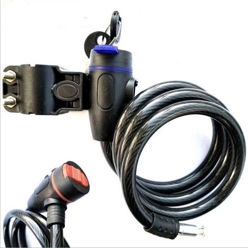 Maastikujalgratta lukk vargusvastane lukk mootorrattale Jalgratta juhtmelukk Elektrisõiduki trossluku Jalgrattavarustuse võti