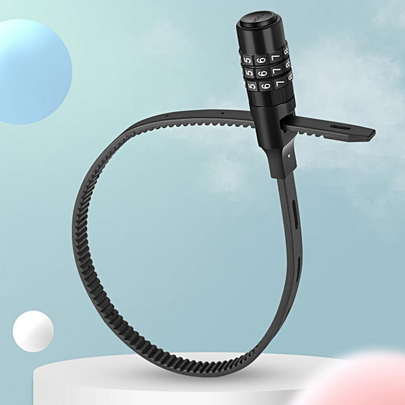 Kerékpárzár gördeszka nyakkendőzár három számjegyű kombinációs lopásgátló állítható kerékpárkábel kódzár kerékpártartozékok