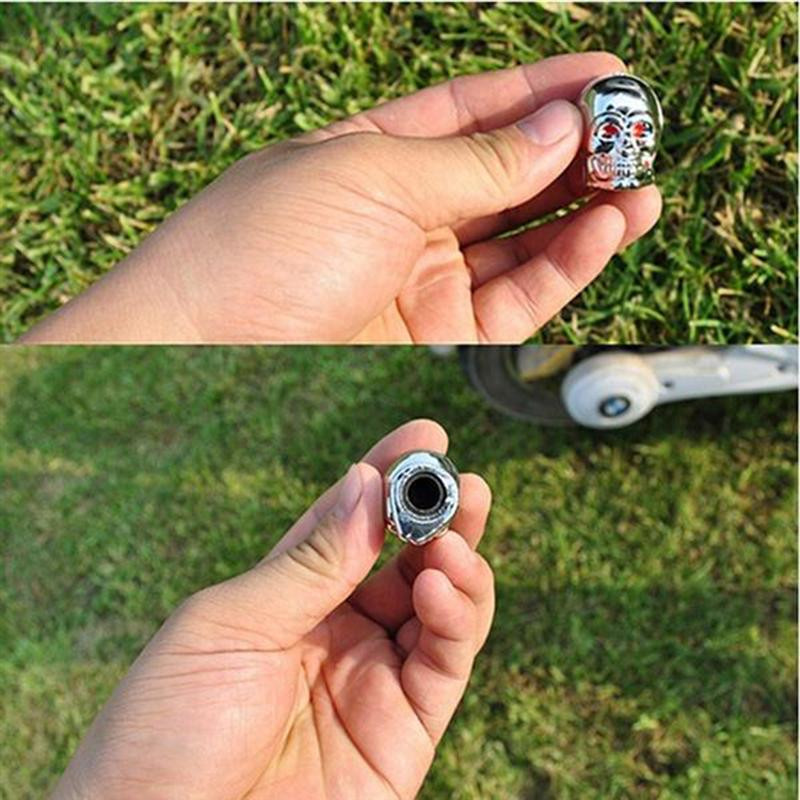 4бр./Опаковка Creative Skull Автомобилни капачки на клапани за автомобили Капачки на вентили на колела Автоматични капачки за въздушни стебла на гуми Прахозащитно покритие за велосипед Автомобил Оформление на камион 6