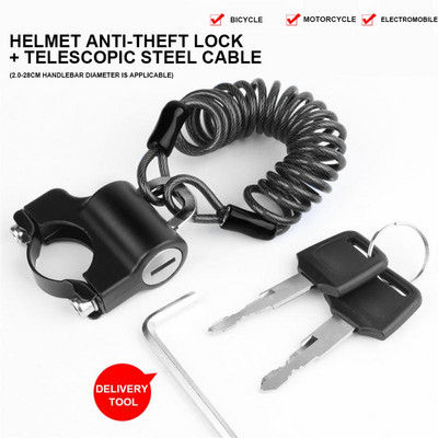 Dviračio šalmo užraktas Lauke Jojimo šalmas Apsaugos nuo vagystės pakabinamas užraktas, skirtas elektriniam motociklui MTB dviračio šalmo užraktas su dviem raktais