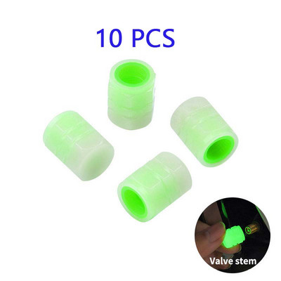 4 tk/10 tk helendav jalgrattarehvi õhuklapi korgi valgus MTB mini luminofoorlamp Tolmukindel dekoratiivne kohaldatav mootorratas