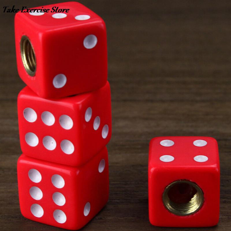 4TK plastikust jalgratta täringu rehvi klapikorgid mägijalgratta rehvi õhuklapi vars tolmukorgid auto ATV veljed jalgratta tarvikud punased