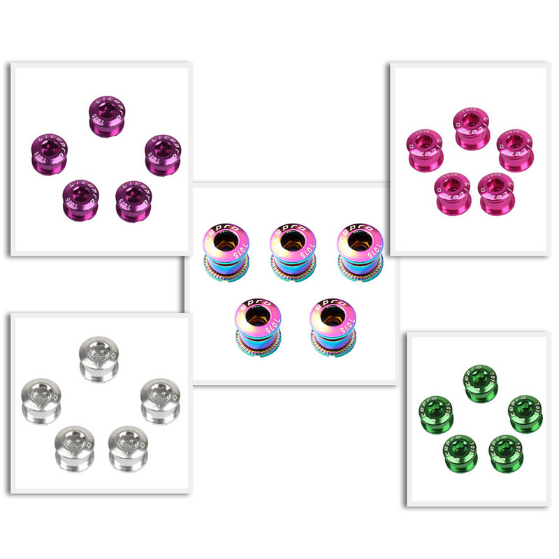 5 tk 8,5/6,5 mm jalgratta ketirõnga poldid alumiiniumsulamist 7075 CNC ühe-/kahekiirusega jalgratta ketiratta kruvid jalgrattaosa