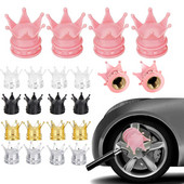 Capace de anvelopă pentru roți de coroană de 4 buc pentru roți cu supapă Schrader Capace de praf de aer pentru tijă de anvelopă pentru roți americane Accesorii pentru biciclete Ușoare și rezistente