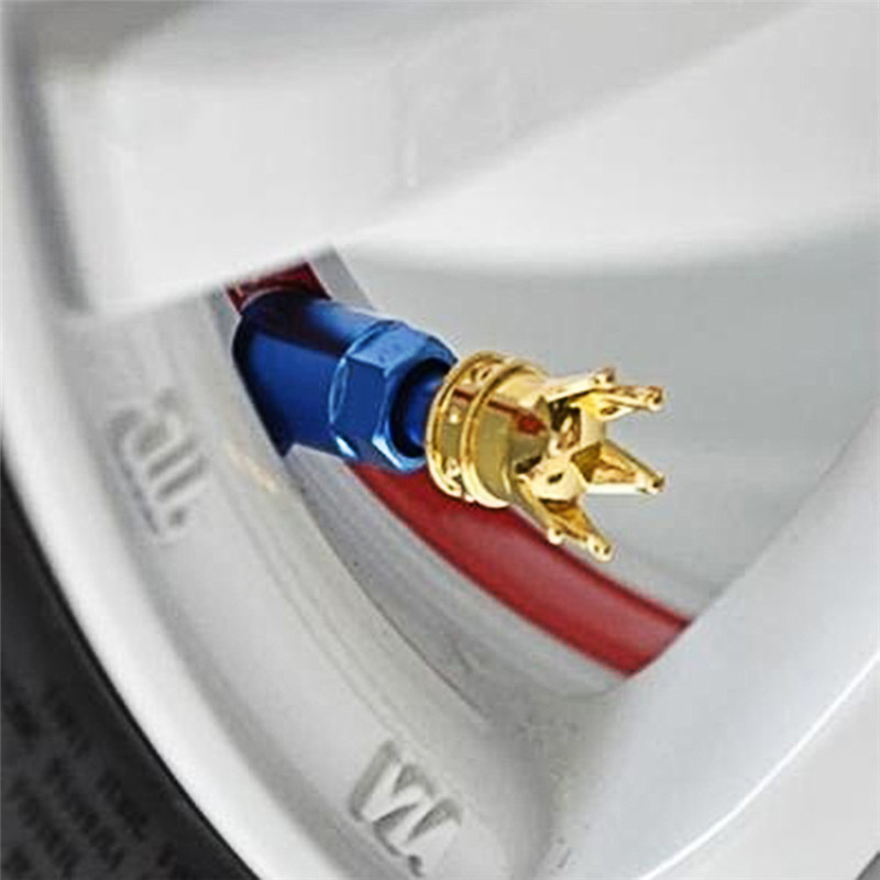 Capace de anvelopă pentru roți de coroană de 4 buc pentru roți cu supapă Schrader Capace de praf de aer pentru tijă de anvelopă pentru roți americane Accesorii pentru biciclete Ușoare și rezistente