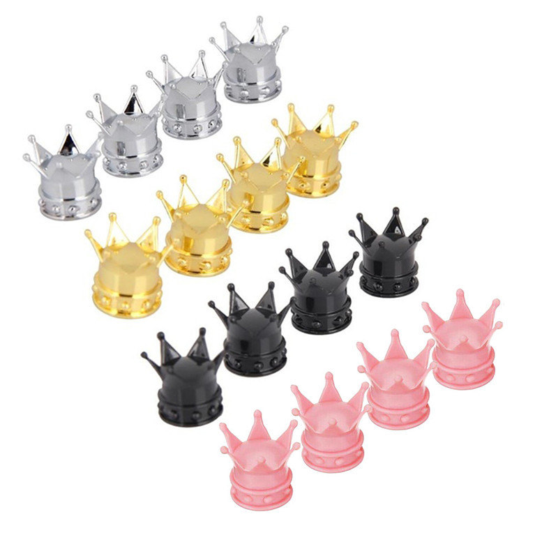 Capace de anvelopă pentru roți de coroană de 4 buc pentru roți cu supapă Schrader Capace de praf de aer pentru tijă de anvelopă pentru roți americane Accesorii pentru biciclete Ușoare și rezistente