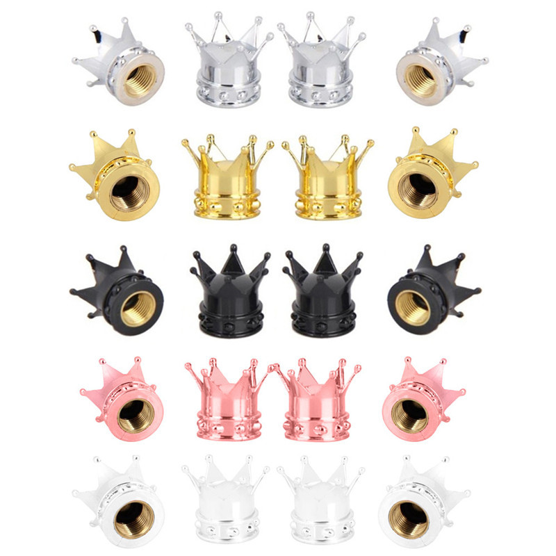 Capace de anvelopă pentru roți de coroană de 4 buc pentru roți cu supapă Schrader Capace de praf de aer pentru tijă de anvelopă pentru roți americane Accesorii pentru biciclete Ușoare și rezistente