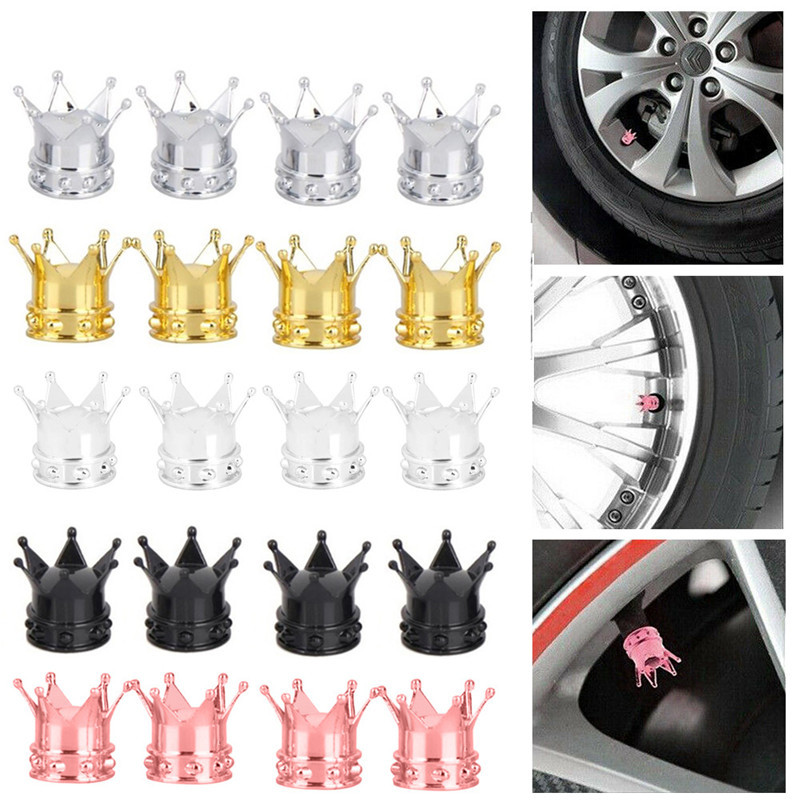 Capace de anvelopă pentru roți de coroană de 4 buc pentru roți cu supapă Schrader Capace de praf de aer pentru tijă de anvelopă pentru roți americane Accesorii pentru biciclete Ușoare și rezistente