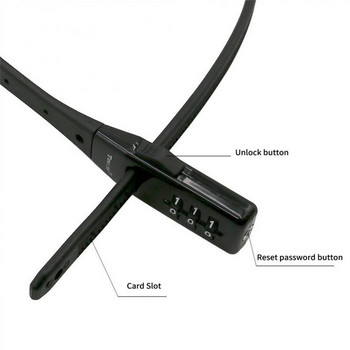 Регулируема ключалка за кабелна връзка от сплав Трицифрена модифицируема парола Комбинирана ключалка за велосипед Ключалка с код за велосипед Кодова ключалка за кошница за каска