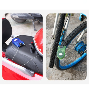 3-цифрена парола Заключване за каска Телескопично телено въже Стоманен кабел Кодова ключалка за велосипедна каска Високопрецизна ключалка против кражба на велосипед