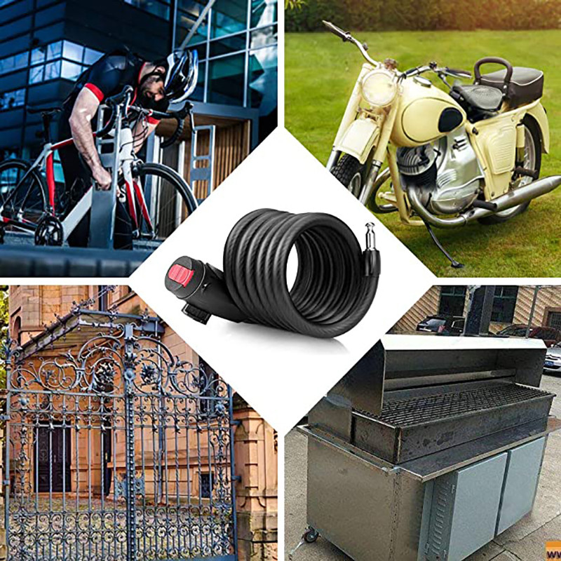 Kerékpárzár lánc drótzár Lopásgátló lánczár kerékpár kerékpáros zárakhoz Acélkábel elektromos kerékpár felszerelés biztonsági zár