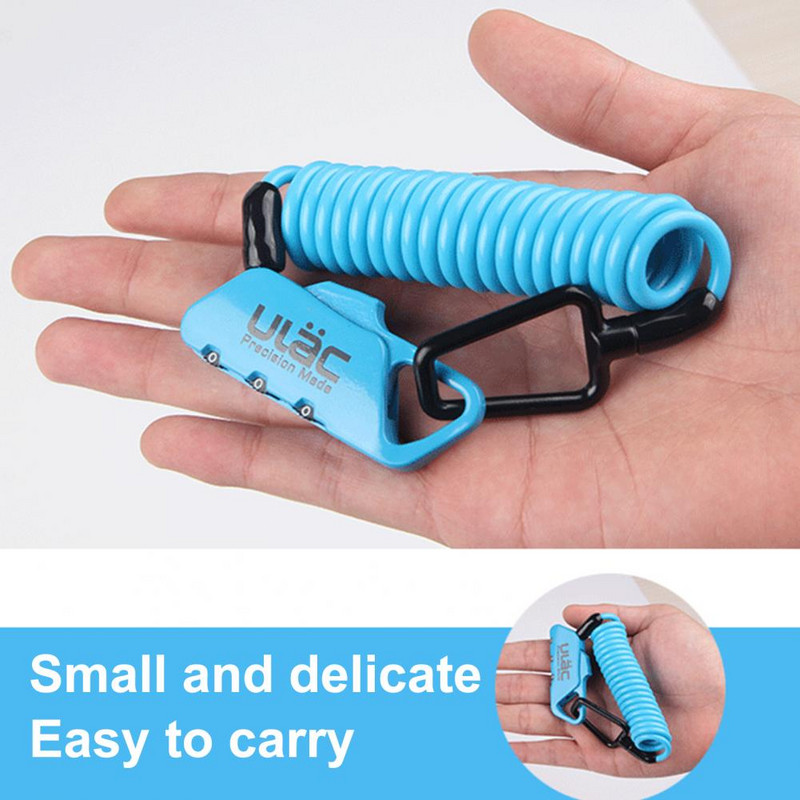 Blocare portabilă pentru cască cu parolă, convenabil pentru a transporta Încuietoare de cablu de oțel ușor pentru bicicletă, biciclete de munte, blocare de siguranță