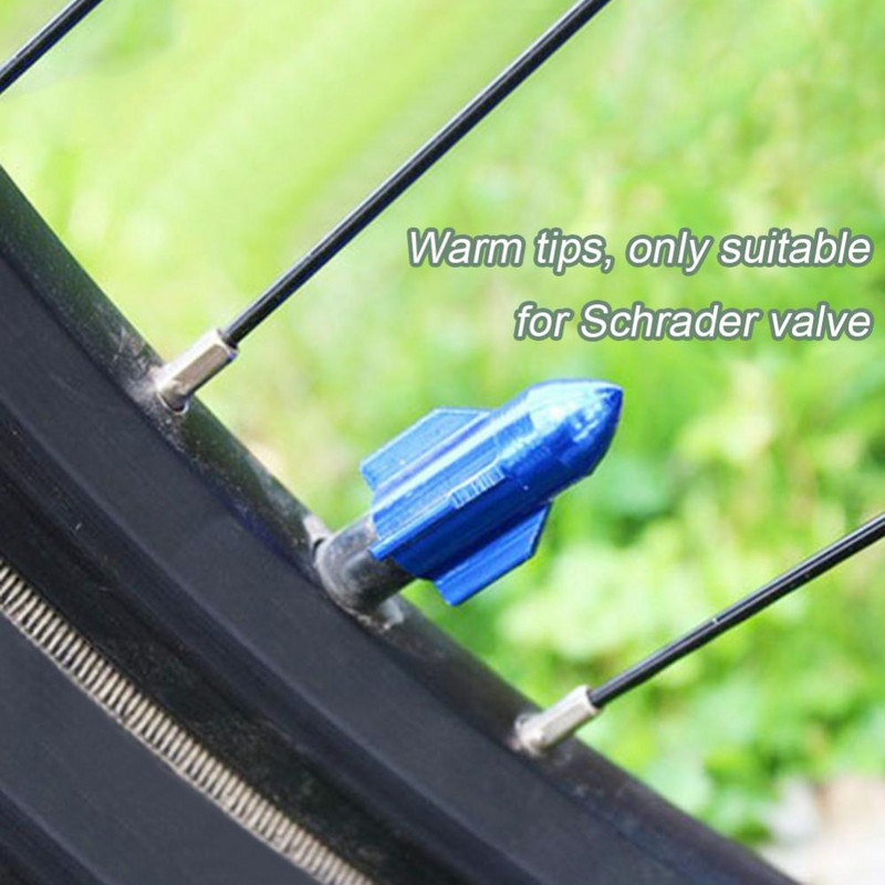 4db Rocket Shape Design Motorkerékpár Kerékpár teherautó Légnyílás burkolat Gumiabroncs felni szelep alumínium ötvözet kerékszár sapkák 5 szín