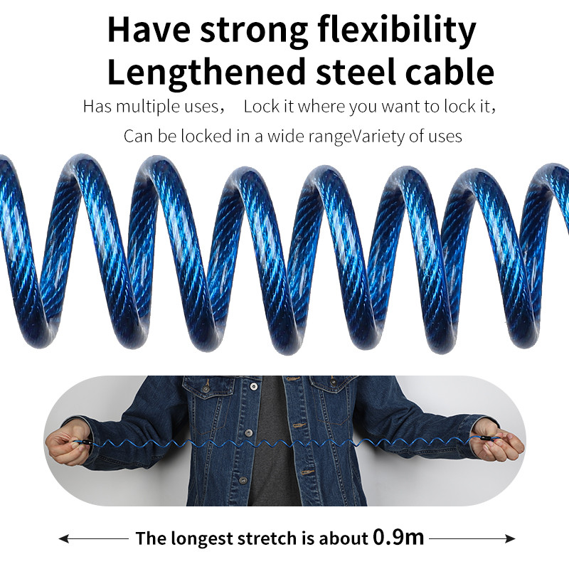 WEST BIKING Mini kerékpáros sisakzár Lopásgátló ötvözet kábelzár sisaktáskához Motorkerékpár MTB kerékpártartozékok két kulccsal