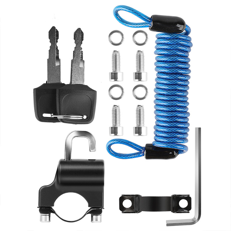 WEST BIKING Mini kerékpáros sisakzár Lopásgátló ötvözet kábelzár sisaktáskához Motorkerékpár MTB kerékpártartozékok két kulccsal