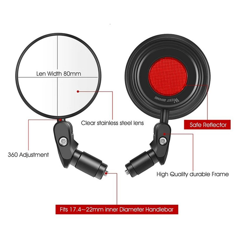 Oglindă universală reglabilă de revizuire a bicicletei Oglindă de ghidon cu rotire la 360 de grade pentru MTB Accesorii pentru ciclism de munte