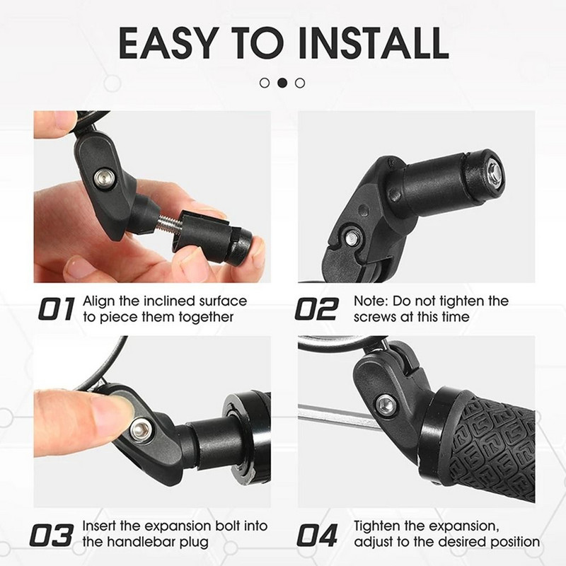 Oglindă universală reglabilă de revizuire a bicicletei Oglindă de ghidon cu rotire la 360 de grade pentru MTB Accesorii pentru ciclism de munte