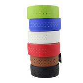 Velosipēda stūres lente kalnu šosejas velosipēda PU ādas perforēta josta ar 2 spraudņiem elpojošas roktura aptinošās siksnas RR7188