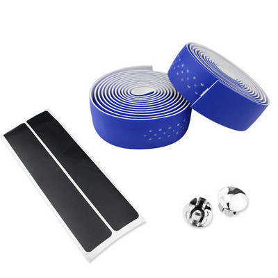 Velosipēda stūres lente kalnu šosejas velosipēda PU ādas perforēta josta ar 2 spraudņiem elpojošas roktura aptinošās siksnas RR7188