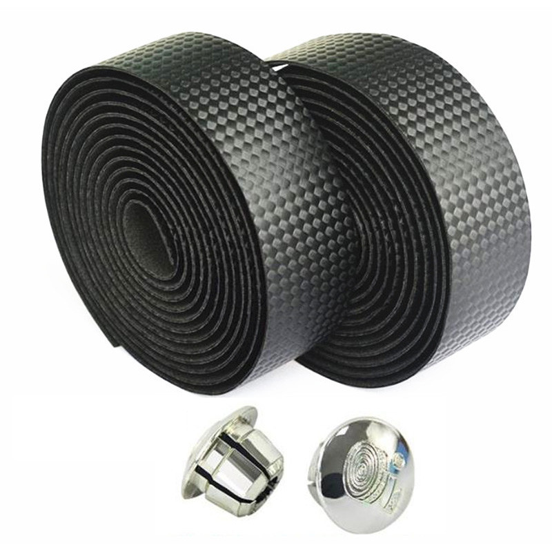 Velosipēda stūres lente kalnu šosejas velosipēda PU ādas perforēta josta ar 2 spraudņiem elpojošas roktura aptinošās siksnas RR7188