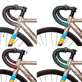 Карбонова / хризантема шарка Лента за шосеен велосипед Лента за кормило Ленти EVA/PU мека антивибрационна обвивка Устойчива лента за лента