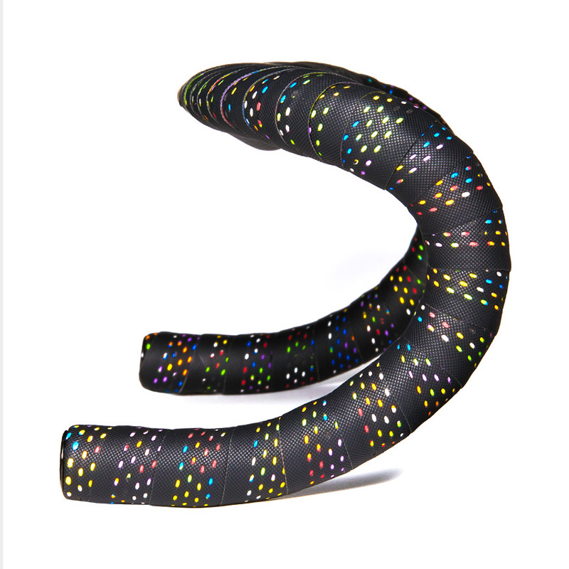 Ghidon de drum cu mânere de bicicletă înfășurate cu curbe de bicicletă Dead Fly cu curele anti-alunecare de culoare gradient Bandă de ghidon pentru biciclete