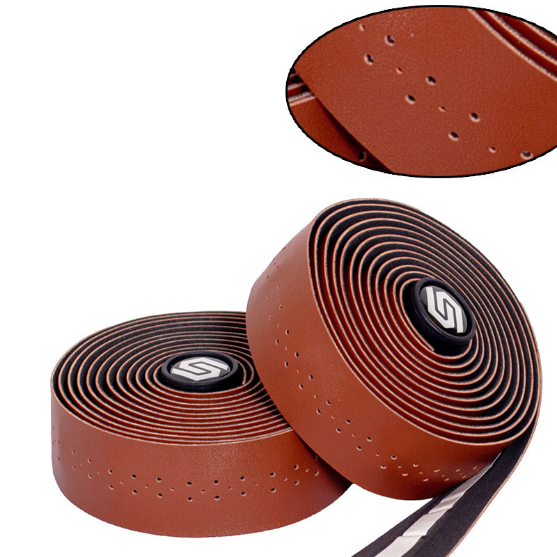 Curele de ghidon de bicicletă perforate vintage, din piele, care absorb șocuri, anti-alunecare, Confort, curele de ghidon extinse pentru bicicletă de drum