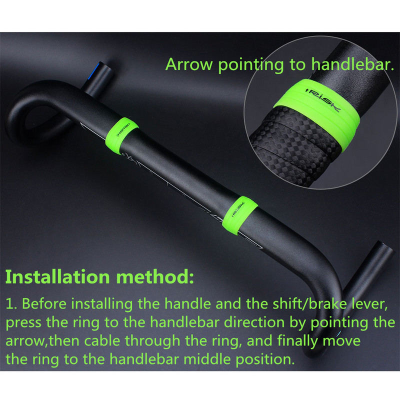 Risk Üks paar jalgratta juhtrauda teip kinnitusaasad maanteeratta käepideme käepideme ümbris hoidev silikoonrõngad jalgrattasõidu fikseeritud varrukas krae