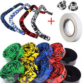 Mikroszálas országúti kerékpár kormányszalag terepszínű kerékpáros fogantyú öv parafa borítás rúddugókkal Kerékpár kormányrúd markolat szalagok